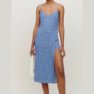 Reformation Blue Floral Midi Dress | Size 4